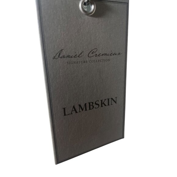 NWT Daniel Cremieux Men's M Black and Brown Luxury Lamb Leather Bomber Jacket - Picture 7 of 9